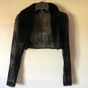 Long Sleeve Dressy Lace Cropped Bolero Jacket